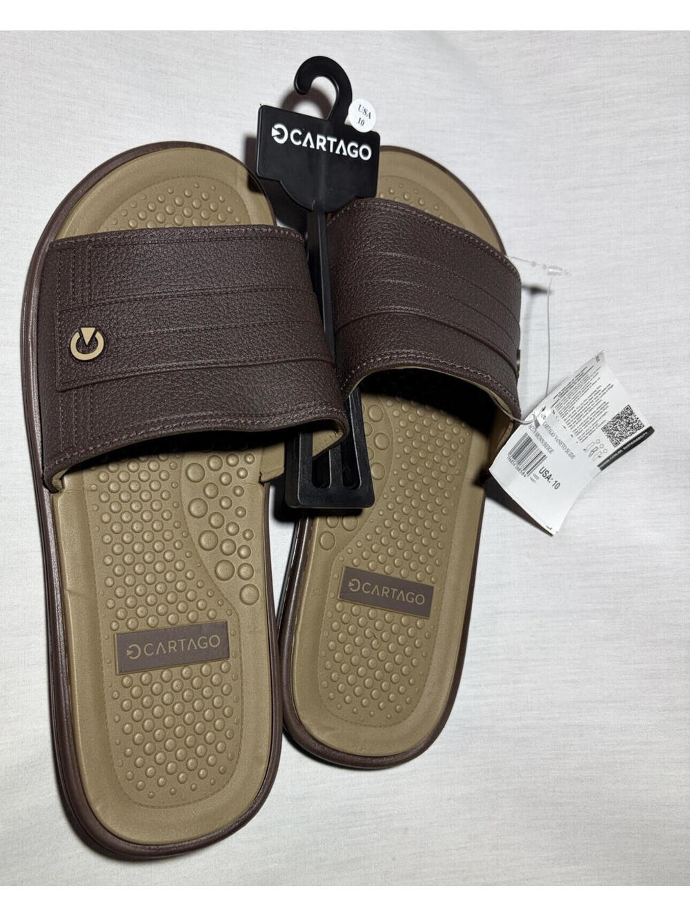 Cartago Veneto Slide Men’s Brown/Beige Slide Sandals US 10 Synthetic 11872